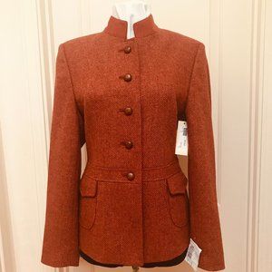 Tweed Jacket NWT Austrian Allwerk Burnt Orange 36